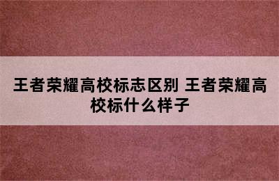 王者荣耀高校标志区别 王者荣耀高校标什么样子